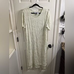Casual Short-Sleeve Midi Dress - Pale Green